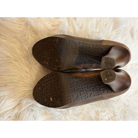 Elaine Turner platform bootie tan leather suede size 9 EUC - Picture 8 of 9